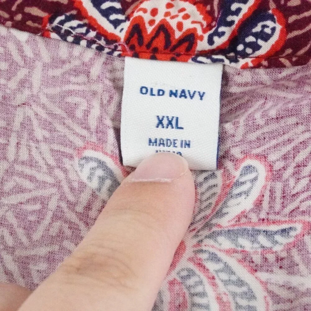 Old Navy Midi Dress Womens 2Xl Floral Print V-Neck Multi Color Long Sleeve - Picture 5 of 13